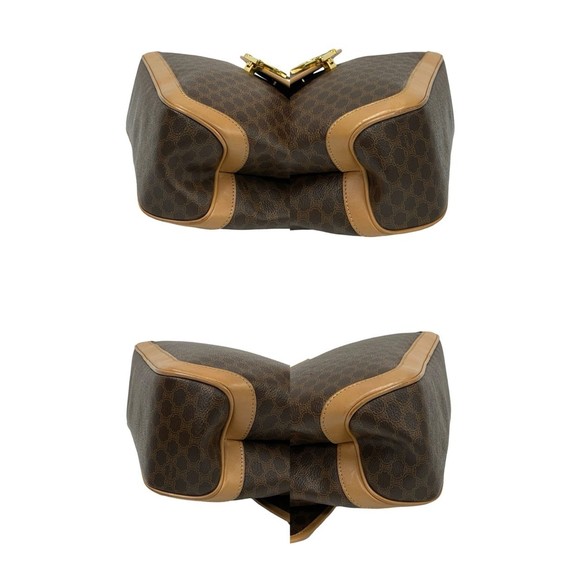 CELINE Macadam Blason Logo Hardware Leather Handbag Mini Tote Bag Brown 44238 - Picture 7 of 9